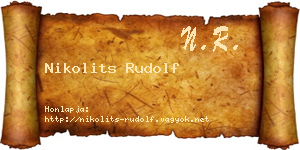 Nikolits Rudolf névjegykártya